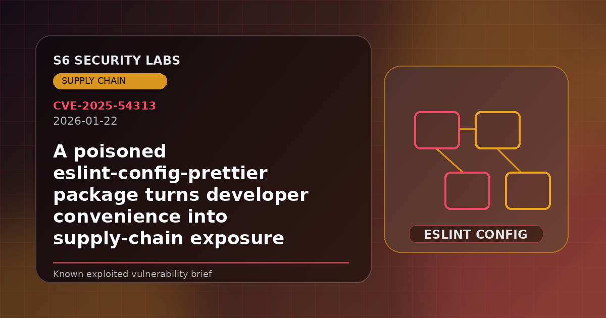 A poisoned eslint-config-prettier package turns developer convenience into supply-chain exposure