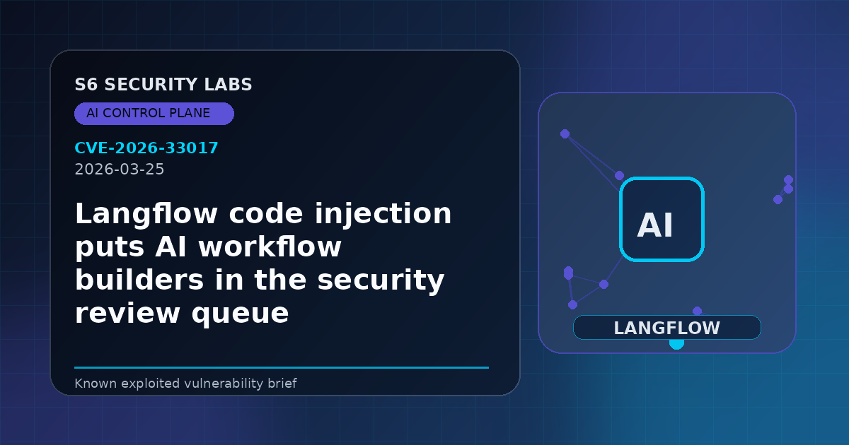 Langflow code injection puts AI workflow builders in the security review queue